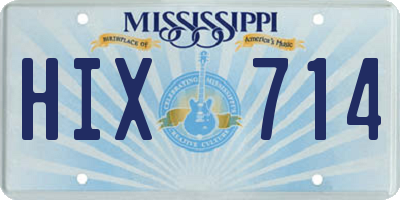 MS license plate HIX714