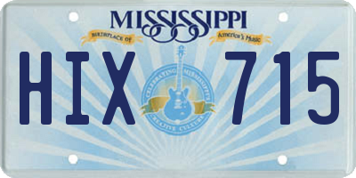 MS license plate HIX715
