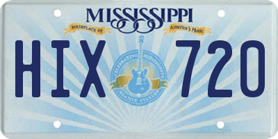 MS license plate HIX720