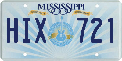 MS license plate HIX721