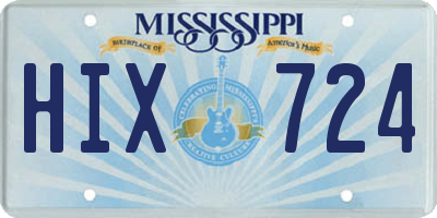 MS license plate HIX724
