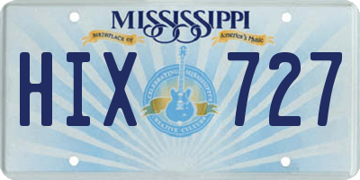 MS license plate HIX727