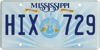 MS license plate HIX729