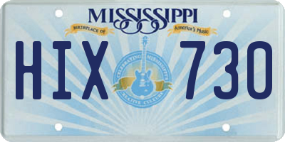 MS license plate HIX730