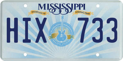 MS license plate HIX733