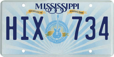 MS license plate HIX734
