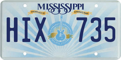 MS license plate HIX735
