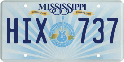 MS license plate HIX737