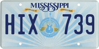 MS license plate HIX739