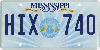 MS license plate HIX740