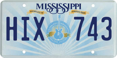 MS license plate HIX743