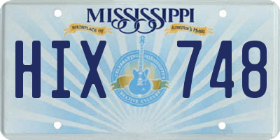 MS license plate HIX748
