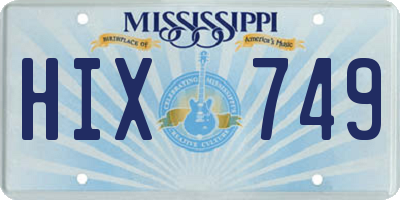 MS license plate HIX749