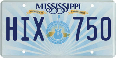 MS license plate HIX750