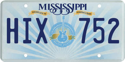 MS license plate HIX752
