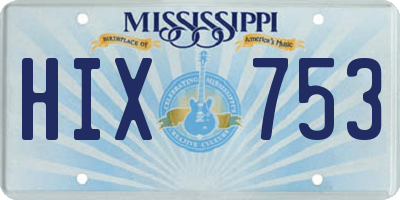 MS license plate HIX753