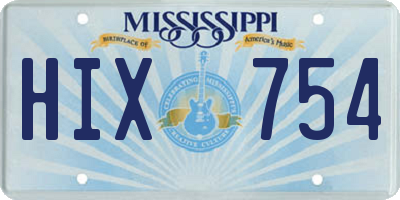 MS license plate HIX754