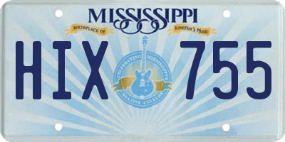 MS license plate HIX755