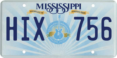 MS license plate HIX756