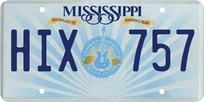 MS license plate HIX757