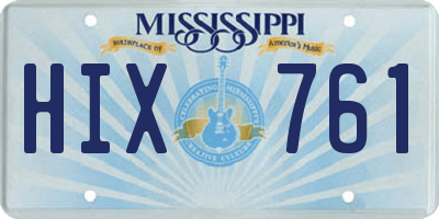 MS license plate HIX761
