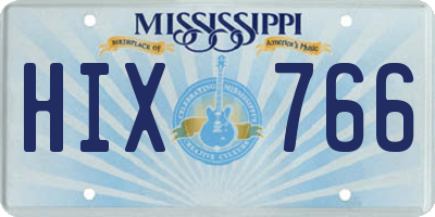 MS license plate HIX766