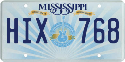 MS license plate HIX768
