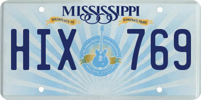 MS license plate HIX769