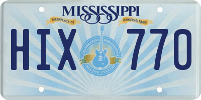 MS license plate HIX770