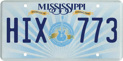 MS license plate HIX773
