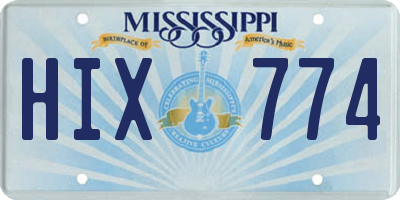 MS license plate HIX774