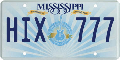 MS license plate HIX777