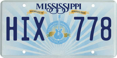 MS license plate HIX778