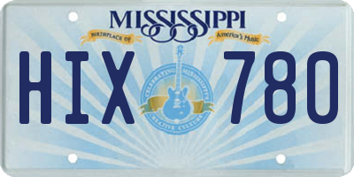 MS license plate HIX780