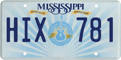 MS license plate HIX781