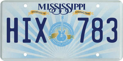 MS license plate HIX783