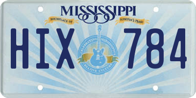 MS license plate HIX784