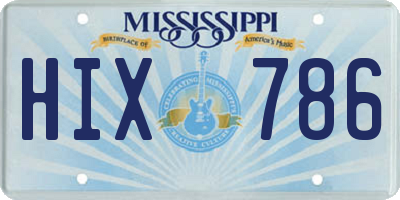 MS license plate HIX786