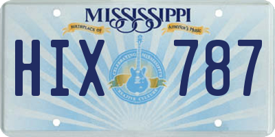 MS license plate HIX787
