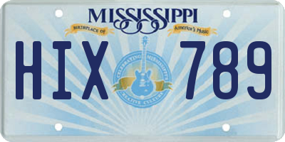 MS license plate HIX789