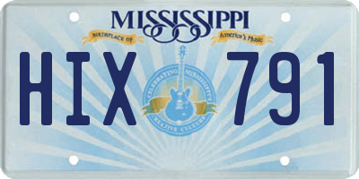 MS license plate HIX791