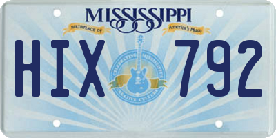 MS license plate HIX792
