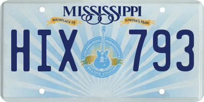 MS license plate HIX793