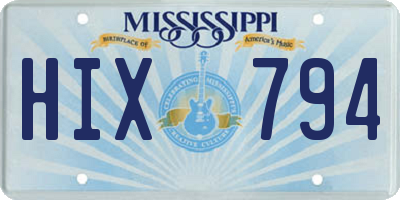 MS license plate HIX794