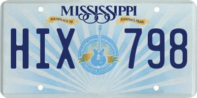 MS license plate HIX798