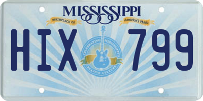 MS license plate HIX799