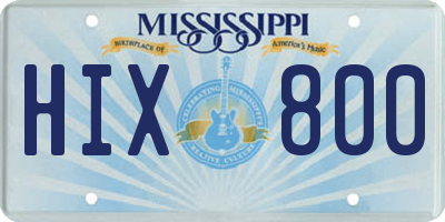 MS license plate HIX800