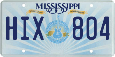 MS license plate HIX804