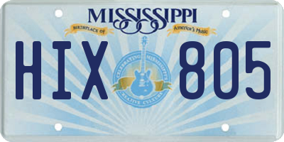 MS license plate HIX805