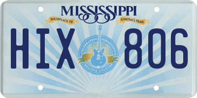 MS license plate HIX806